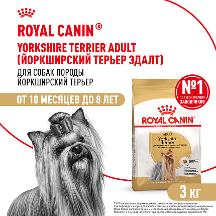 Royal Canin Yorkshire Terrier Adult Корм сухой для взрослых собак породы Йоркширский Терьер от 10 месяцев, 3 кг